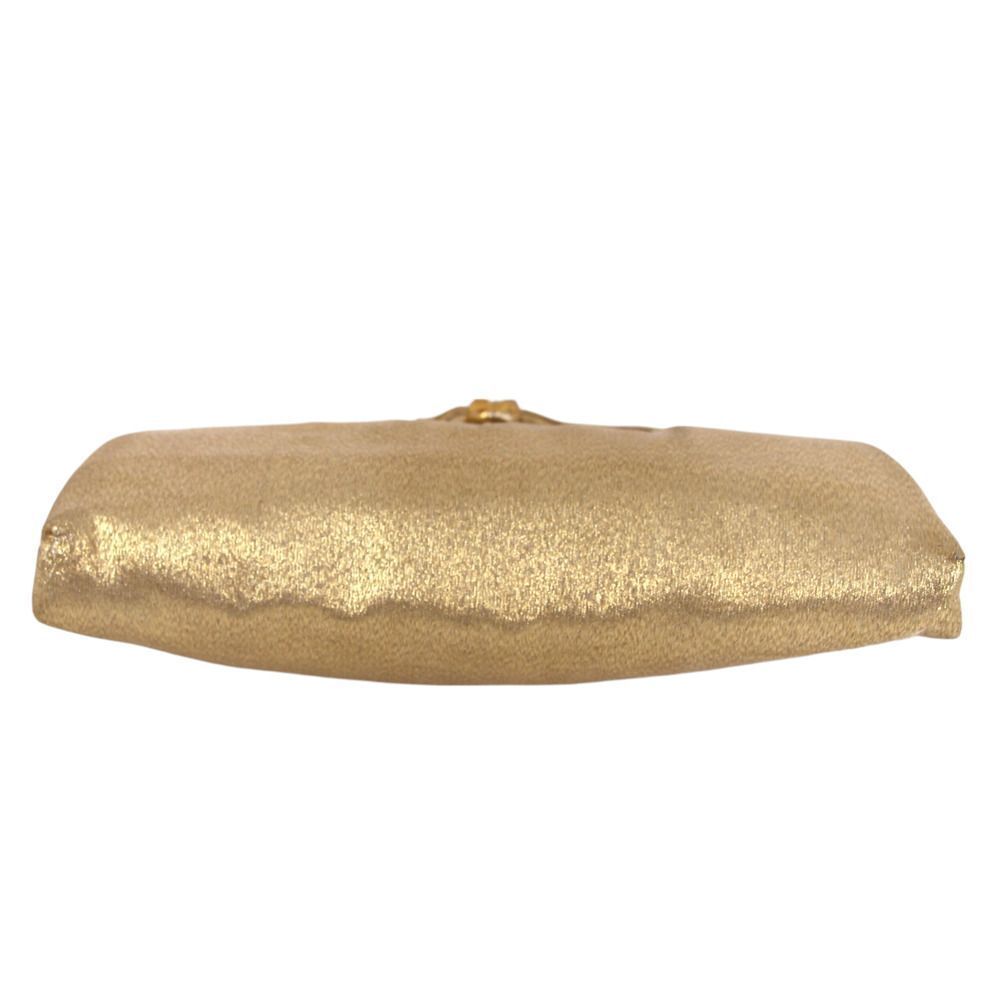 VINTAGE After Five GOLD BROCADE FRAME CHAIN HANDLE SATCHEL HANDBAG CLUTCH PURSE - Picture 5 of 12